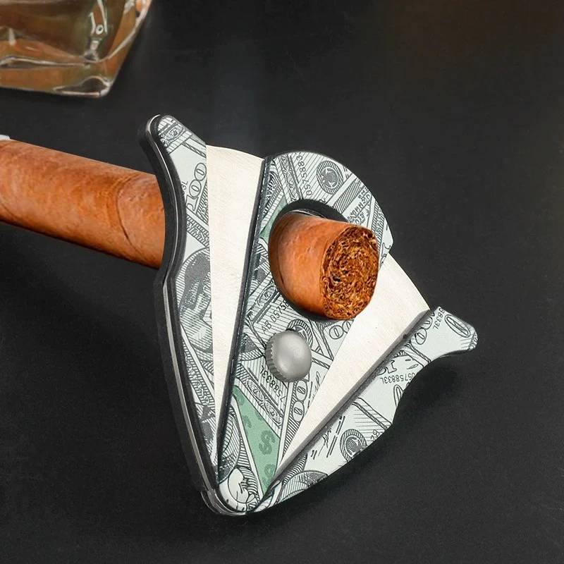 Double Blade Cigar Cutter Stainless Steel Sharp Blade Cuban Cigar Scissors Fashion Gift Box Packing