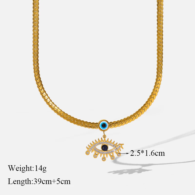 EILIECK 316L Edelstahl Blauer Zirkon Kristall Charm Halskette Ohrringe Armband Für Frauen Goldfarben Schmucksets Accessoires – Detail 12