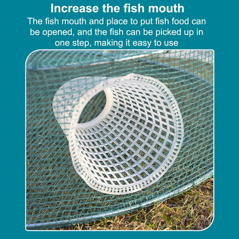 3/4 ثقوب الأسماك الروبيان التلقائي فخ جراد البحر الماسك شبكة الأسماك الطعوم يلقي شبكة فخ 30/35 سنتيمتر الصيد صافي شبكة مطوية الجولة
