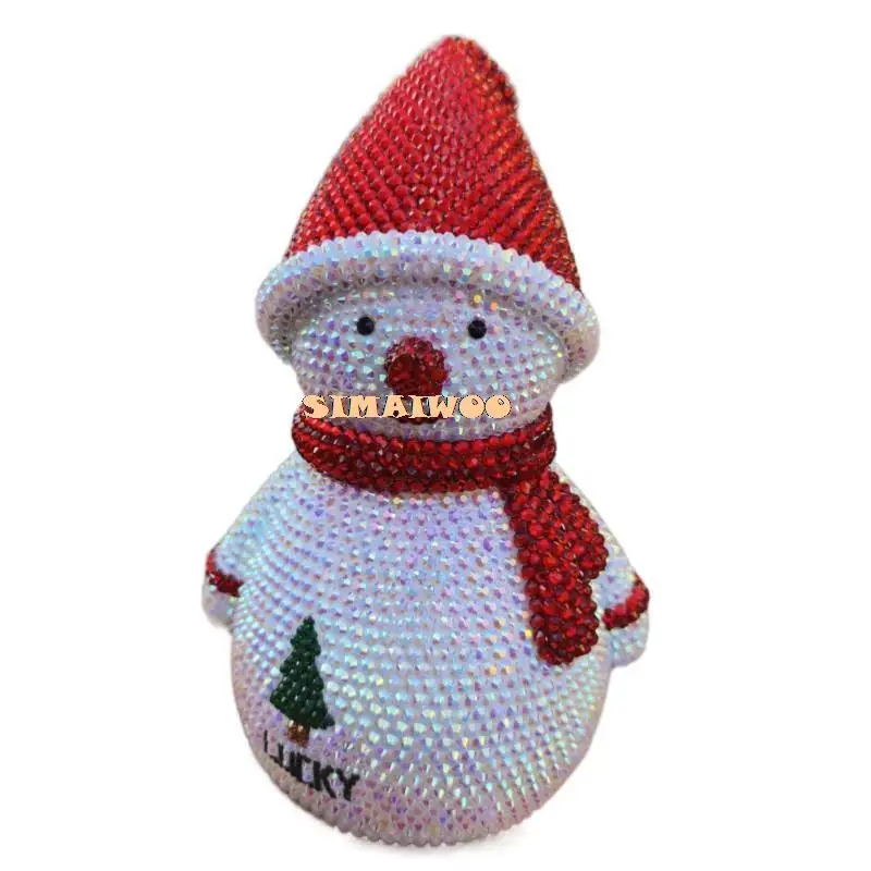 Handgemaakte Strass Sneeuwpop Peggy Bank Pop Kerst Decoratieve Gift Diy Diamond Schilderen Mozaïek Shining Kristal Kruissteek