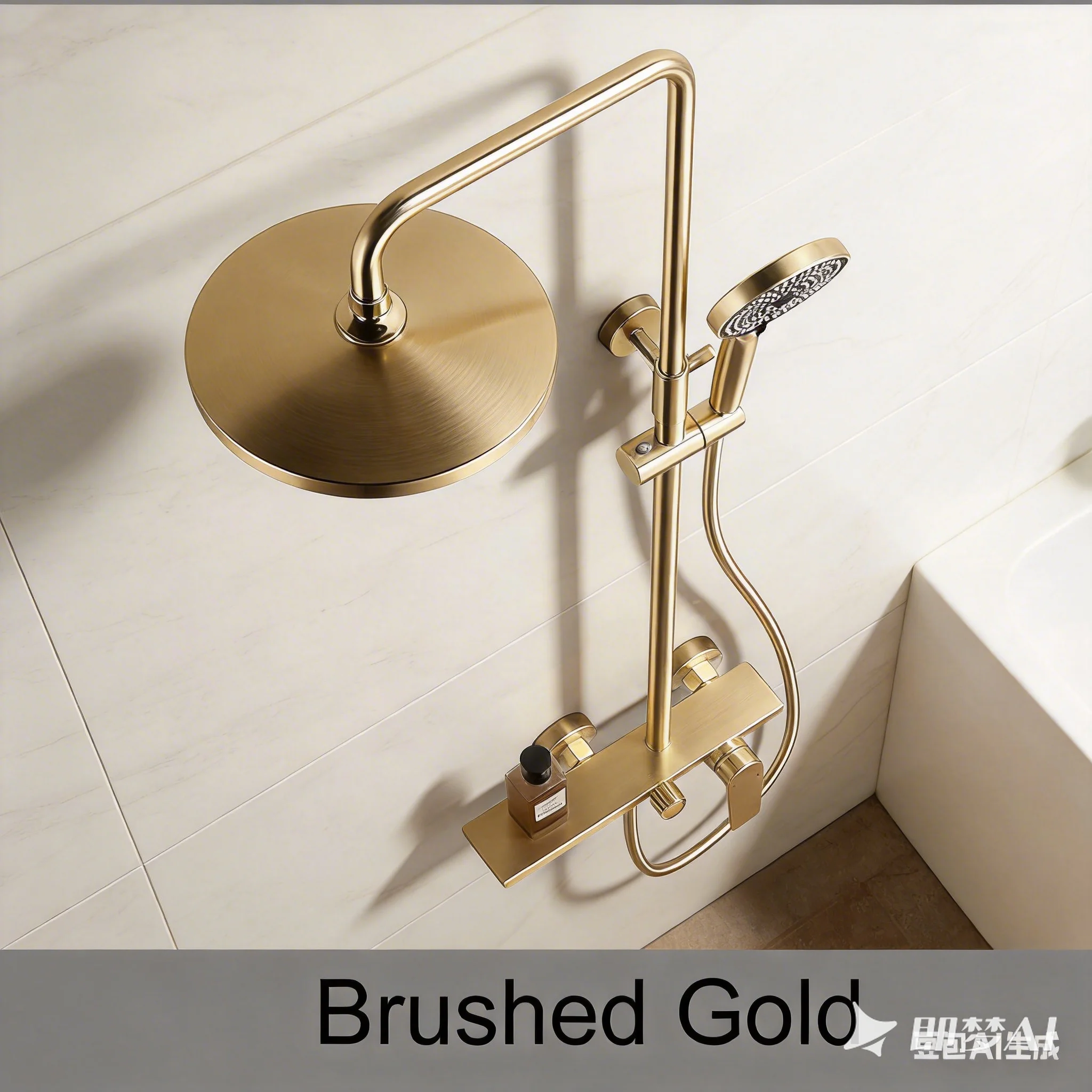 Brushed Gold Piano Bathroom Shower System Complete Brass Faucet Tap Wall Mounted Rain Shower Head Rose Gold Bathroom Shower Set
