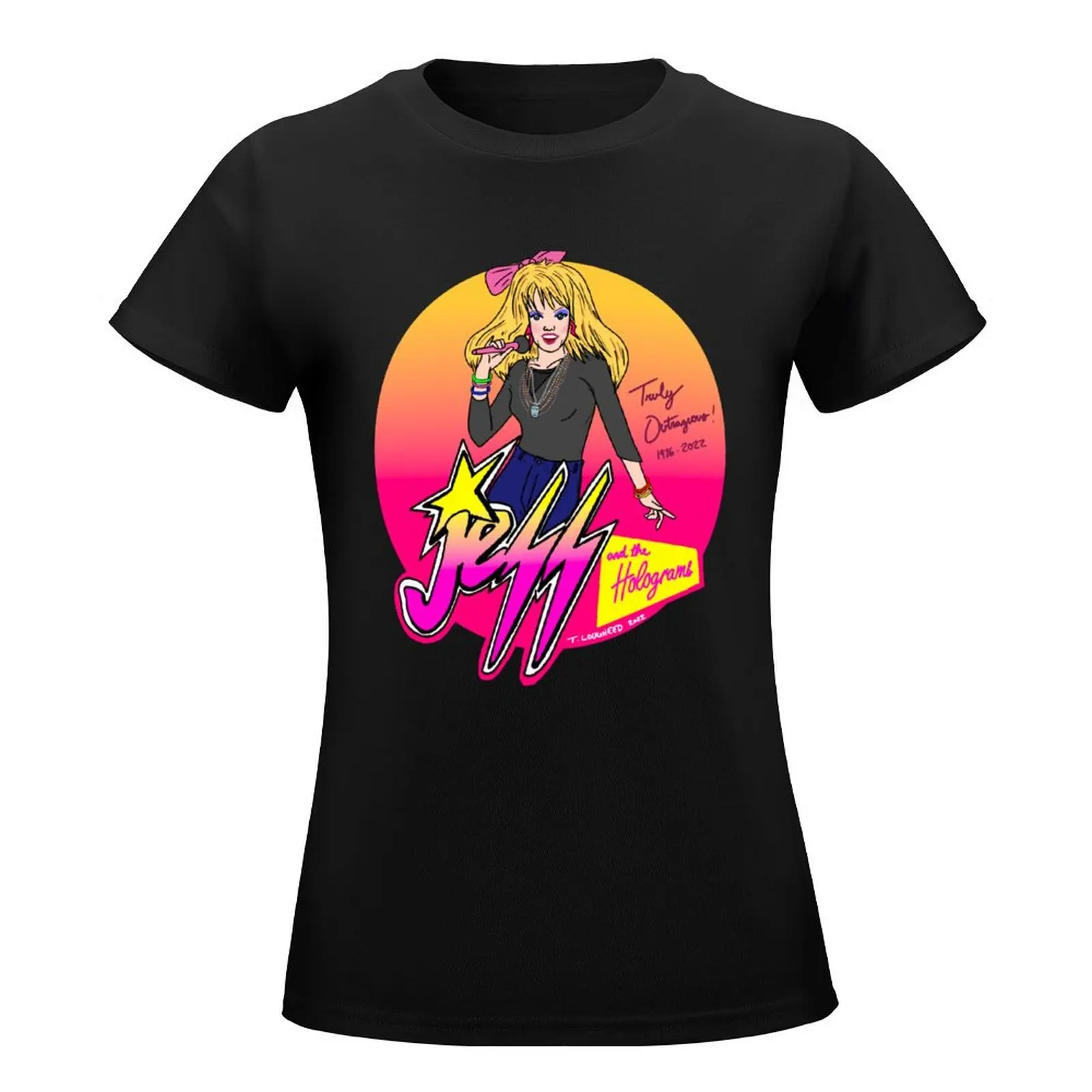 Jess and the Holograms T-Shirt vintage clothes Female clothing Short sleeve tee white t-shirt dress for Women sexy