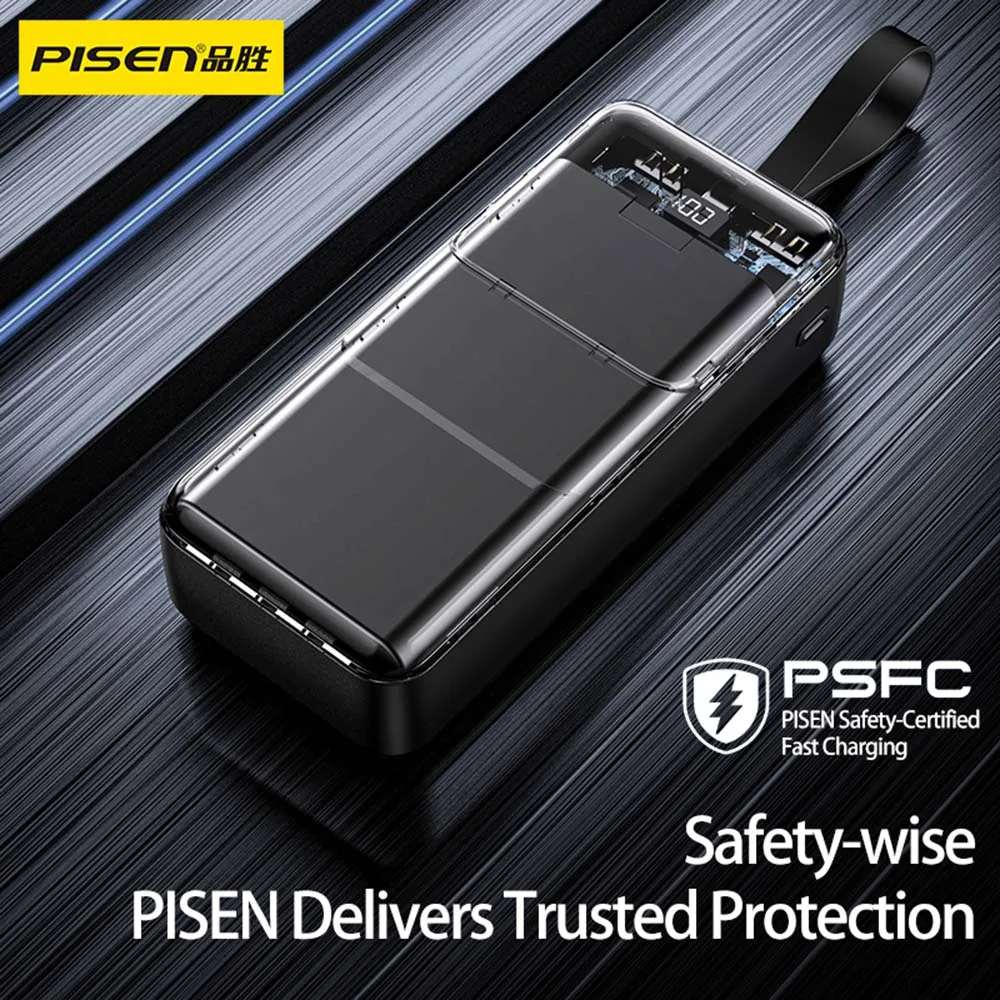 PISEN 22.5W Power Bank 30000mAh Large Capacity QC PD 3.0 Fast Charging PowerBank 20W Portable External Battery For iPhone Samsung Xiaomi Huawei Headphones view 5
