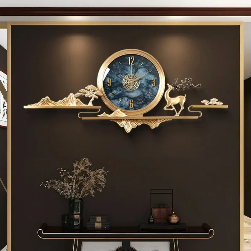 Nordic Style Gold Wall Clock Unique Round Metal Cute Design Digital Clock Living Room Modern Orologio Da Parete Home Decor Items