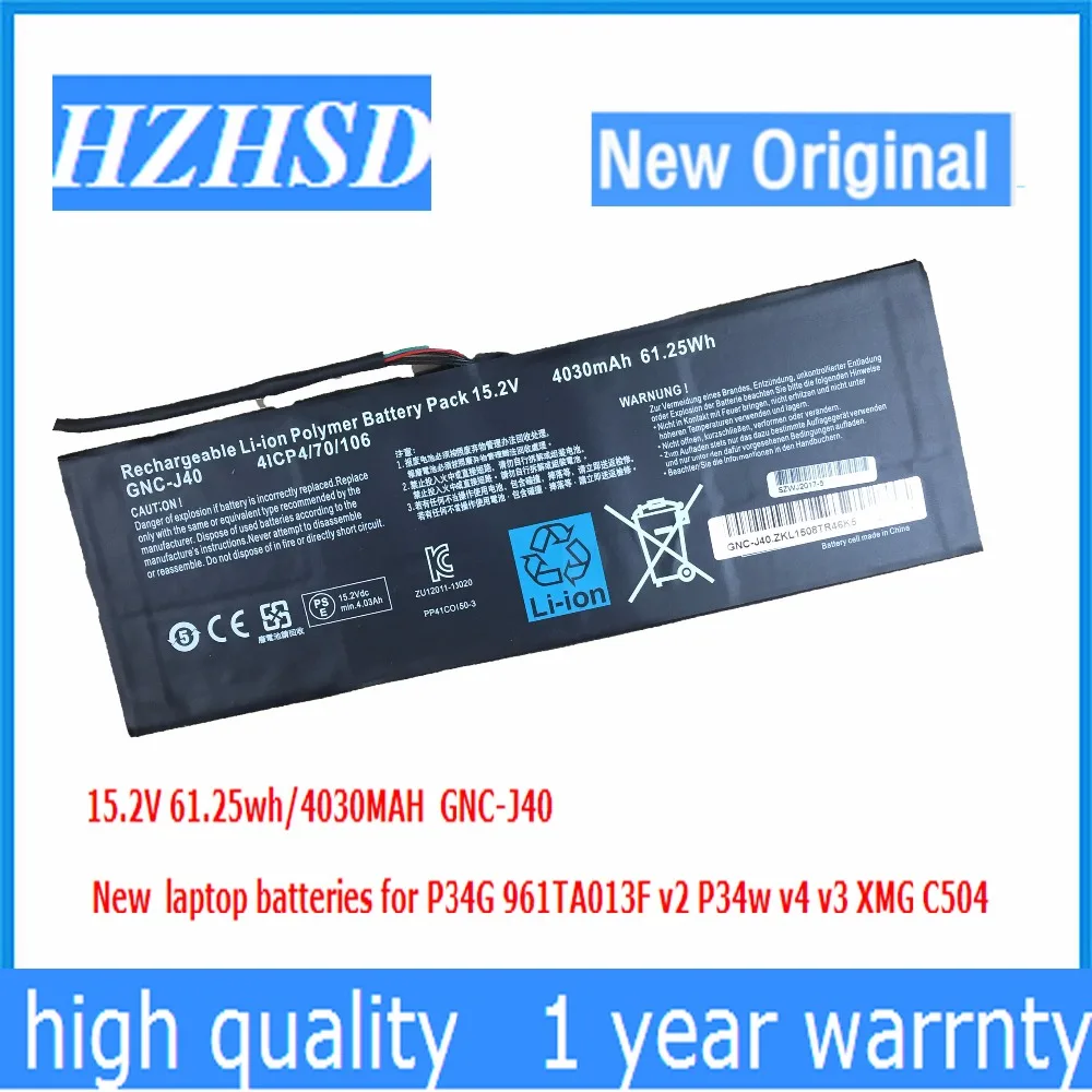 

15.2V 4030mAh 61.25Wh new Original GNC-J40 961TA013F Laptop Battery For GIGABYTE P34W P34K P34F P34G V2 V3 V4 V5 V7