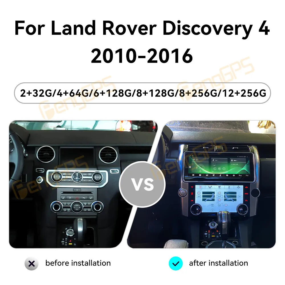 Car Radio For Land Rover Discovery 4 2010-2016 CarPlay Android 15.0 Auto Automotive multimedia Tesla Style Bluetooth 4G GPS WIFI