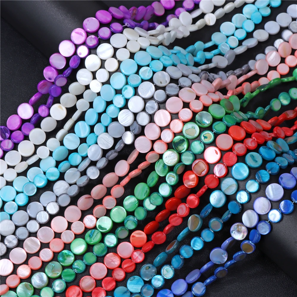 8mm 10mm Round Shape Shell Beads Colorful Mother of Pearl Beads for Jewelry Making DIY Bracelet Necklace Earrings Accessries