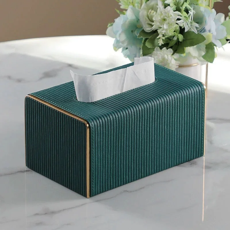 Luxury Golden Tissue Boxes Storage Napkin Holder Kitchen Tissue Box Square Shaped Container Plastic Craft Desktop Paper Case