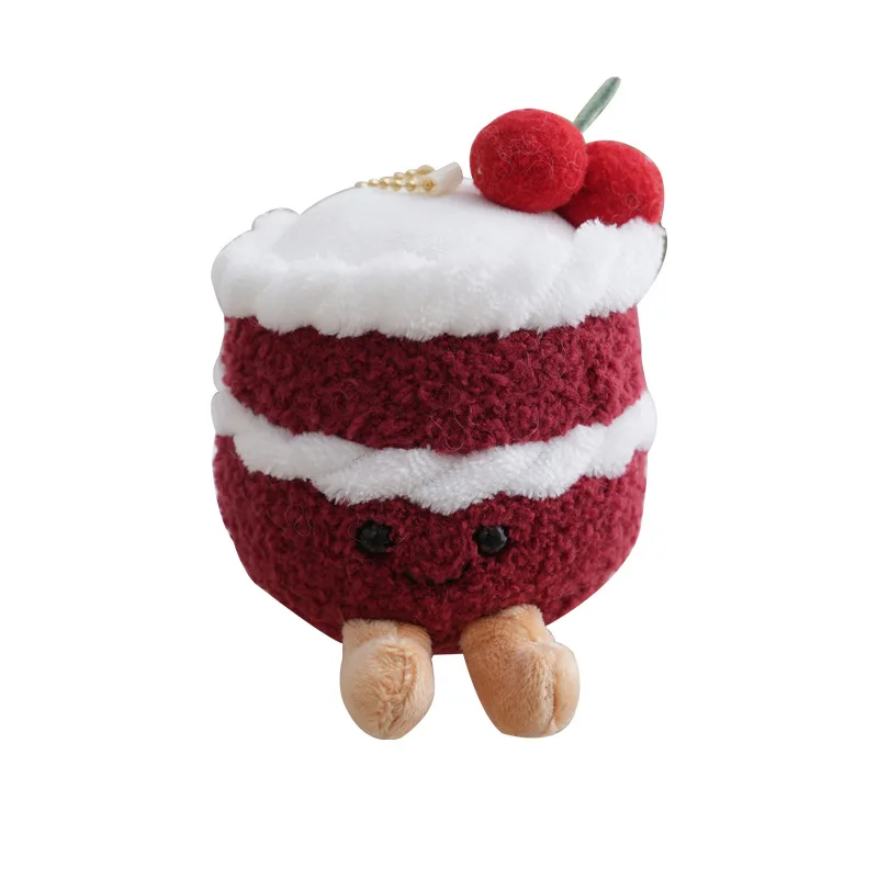 Kawaii Gradiënt Cherry Cake Pluche Sleutelhanger Schattige Pop Speelgoed Cadeau Voor Verjaardag Kerst Anime Juguetes Para Niños Novedosos Geschenken