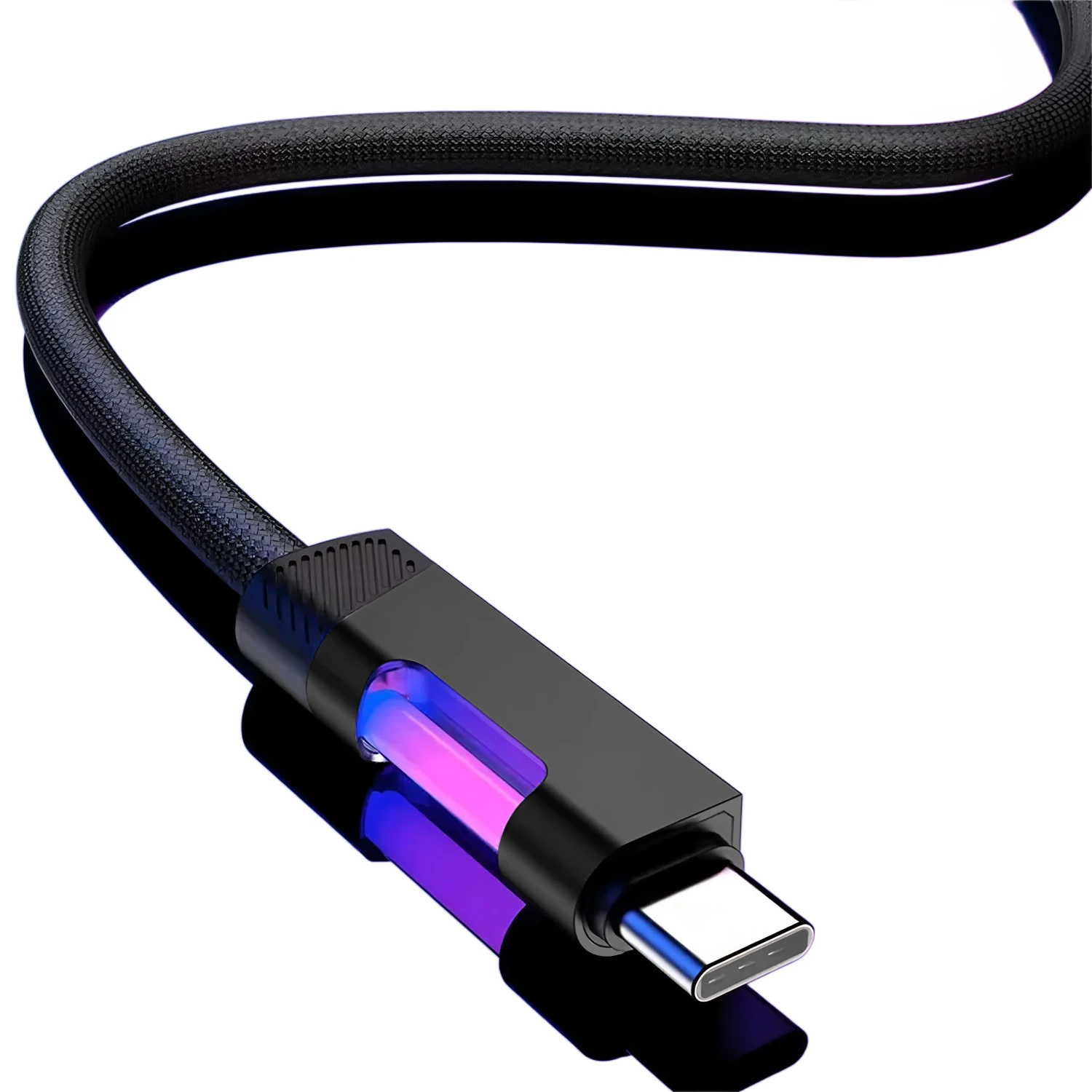 1M USB‑C To USB‑C With LED Light Fast Charging Cable for Samsung Huawei Xiaomi Redmi OPPO Oneplus Mobile Phone
