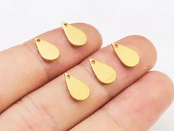 50pcs Drop Earring Charms, Teardrop Pendant, 10.4x6.3x1mm, Blister Brass Findings, Jewelry Making R1927