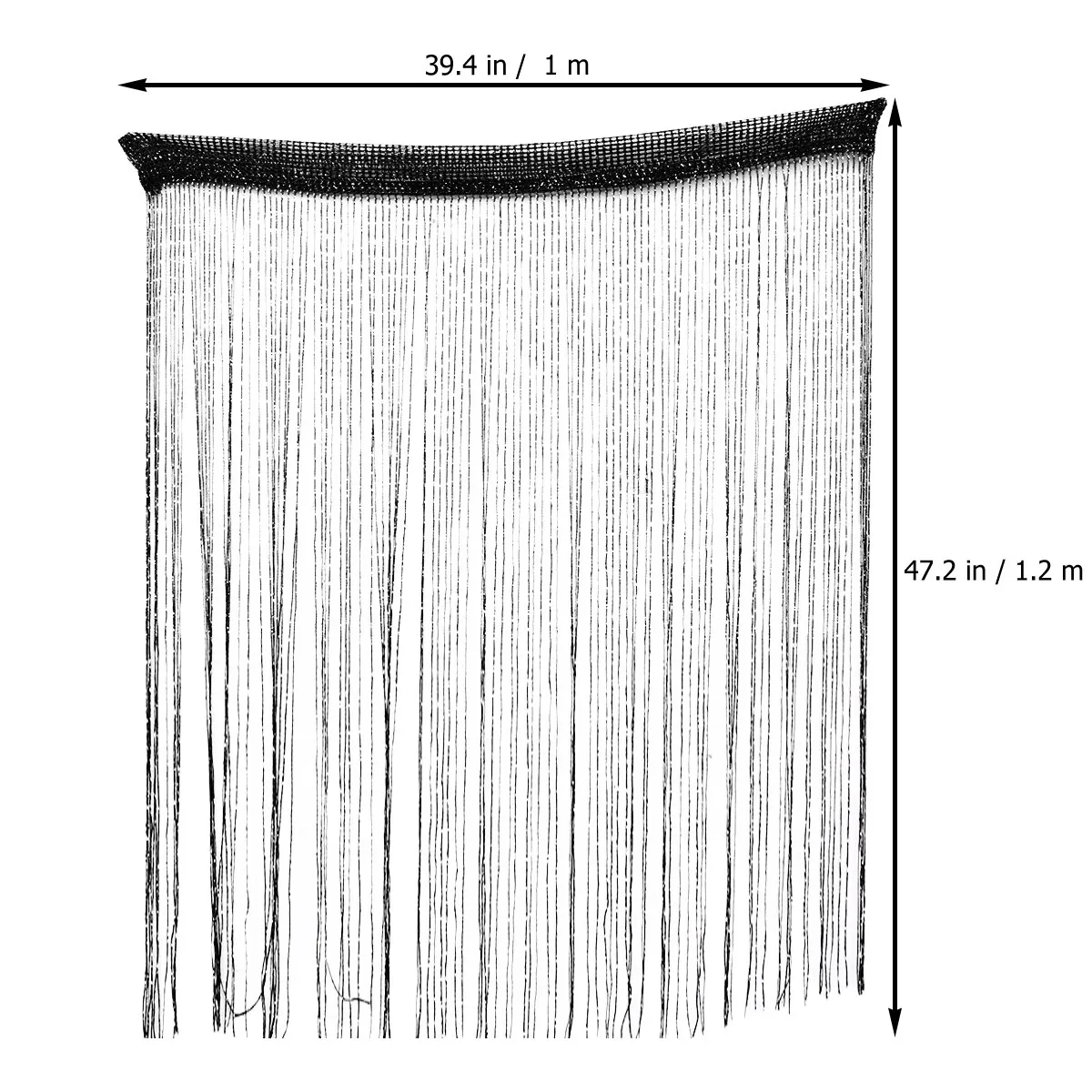 1Pcs Tassel Window Curtain Door Curtain Black Premium Polyester Cotton Decorative Panel for Home Wedding Office Room Divider