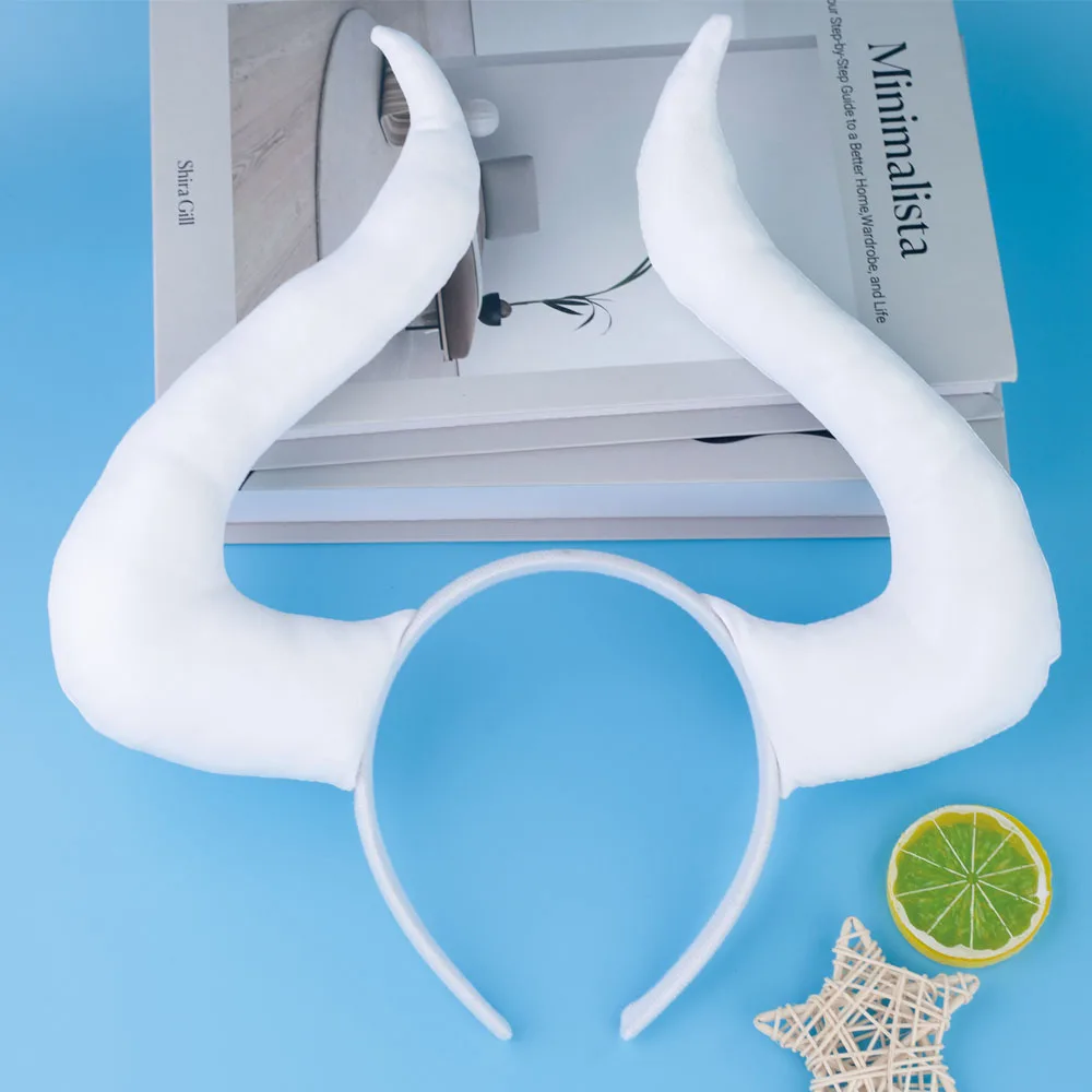 Kids Animal Headband Bull Horned Devil Headband Halloween Party Cosplay Props Decorated Bull Devil Headband image 3