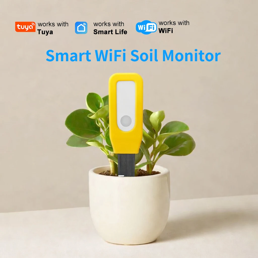 WiFi Soil Monitor Tuya Smart Temperature and Humidity Sensor Smart Life Real-time Monitoring Garden Automation Low Battery Alert