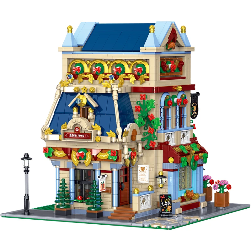 Modulares Haus Bär Laden Modell 33230 Stadt Straßen ansicht Spielzeug laden Modell Bausteine Ziegel Montage DIY Spielzeug Geburtstags geschenke Kinder