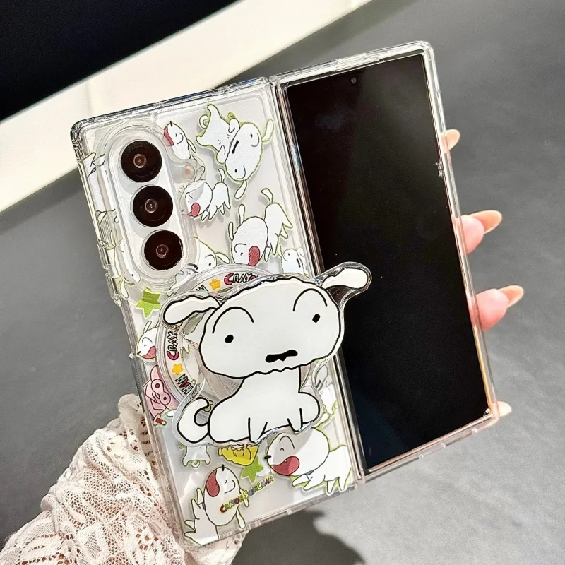 เคสชาร์จไร้สายแม่เหล็ก Magsafe ลายการ์ตูนญี่ปุ่นน่ารัก ชินจัง โนฮาระ ชิโร่ สำหรับ Samsung ZFold 3 4 5 6 7