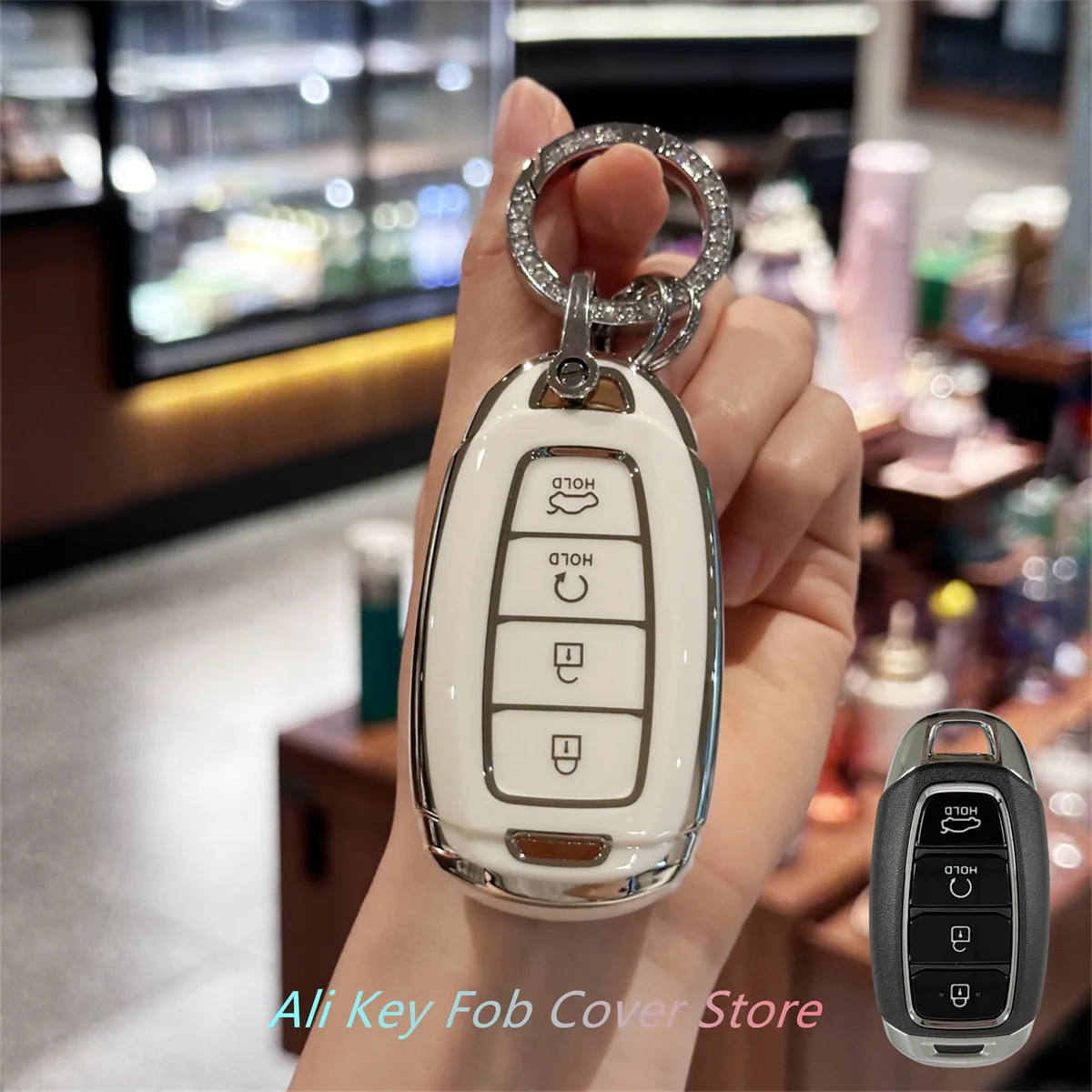 غطاء مفتاح السيارة لسيارة Hyundai Elantra، GT، Kona، Palisade، Venue، Veloster - سلسلة مفاتيح ملحقات واقية #4