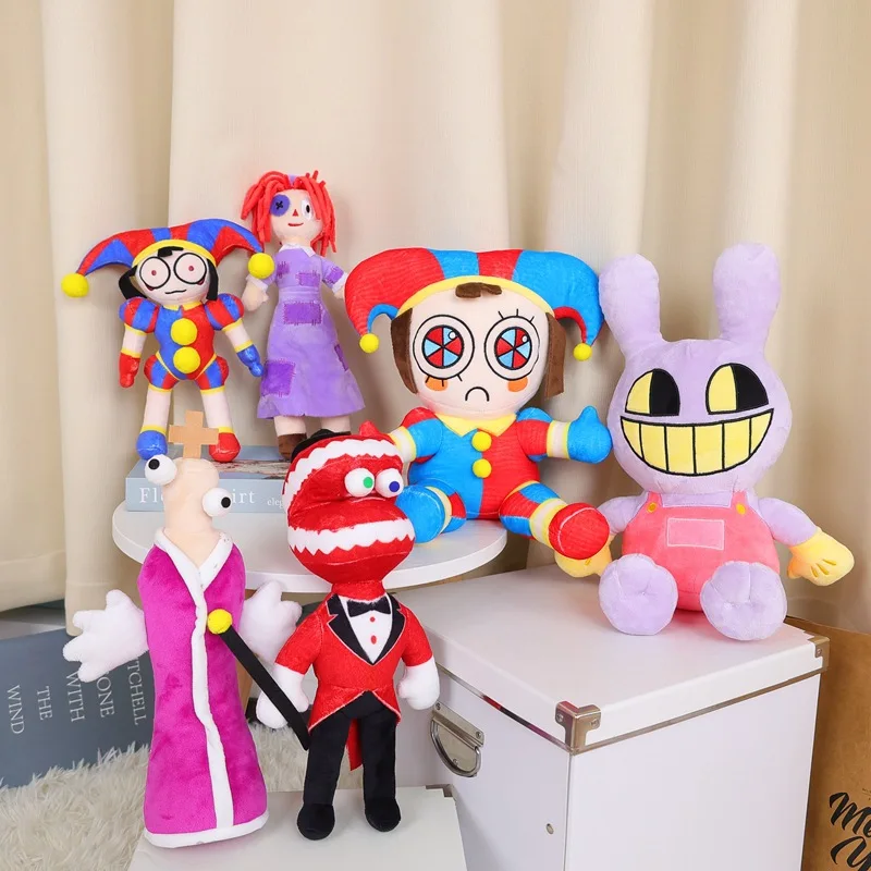 

New The Amazing Digital Circus Plush Clown Ragatha pomni Cartoon Jax Doll Joker Plush Soft Stuffed Sofa Decorate Christmas Gift