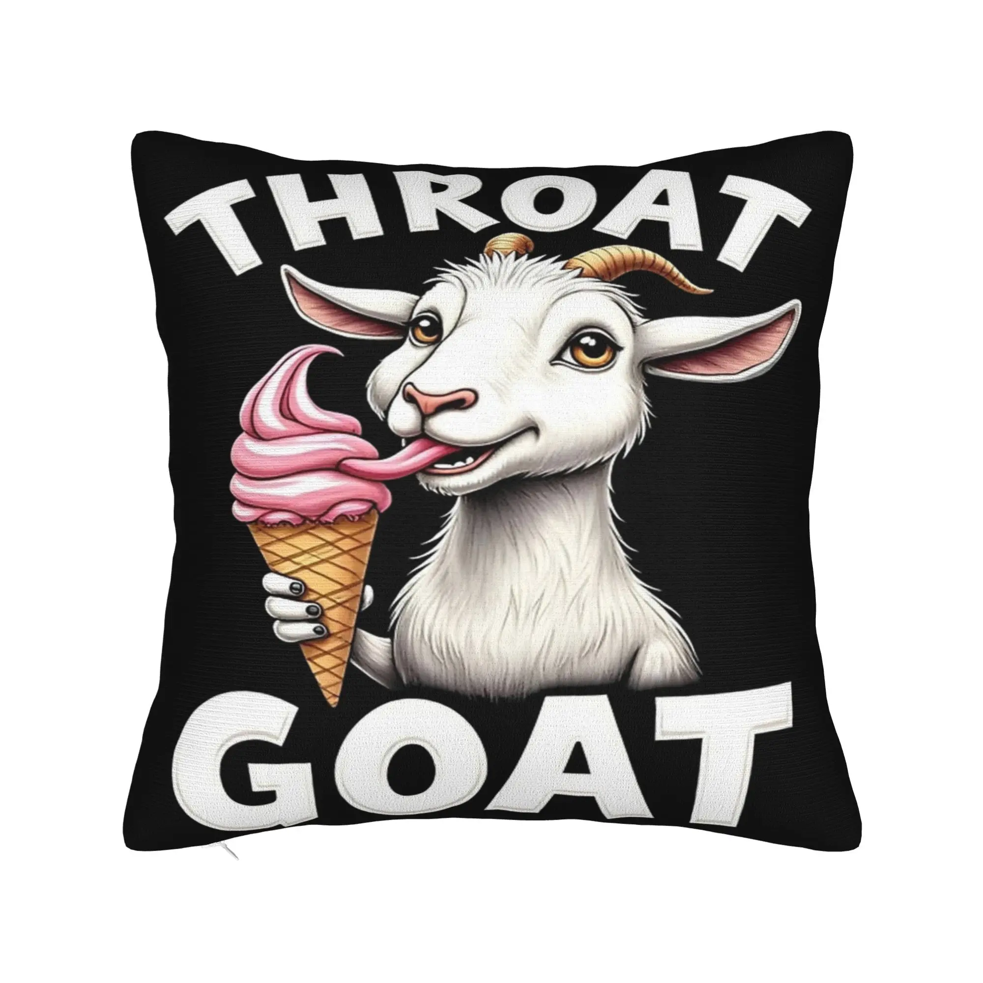 Decorative Pillowcases Throat Goat Funny Adult Humor  Accessories Home  Throw Pillow Case Cover Square Multiple Sizes