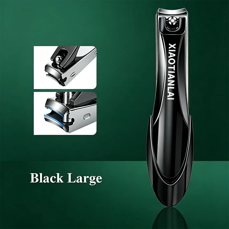 Stainless Steel Nail Clippers, Heavy Duty Sharp Curved Blade Nail Cutter with Nail File, Portable Manicure Trimmer for Men Women Adults