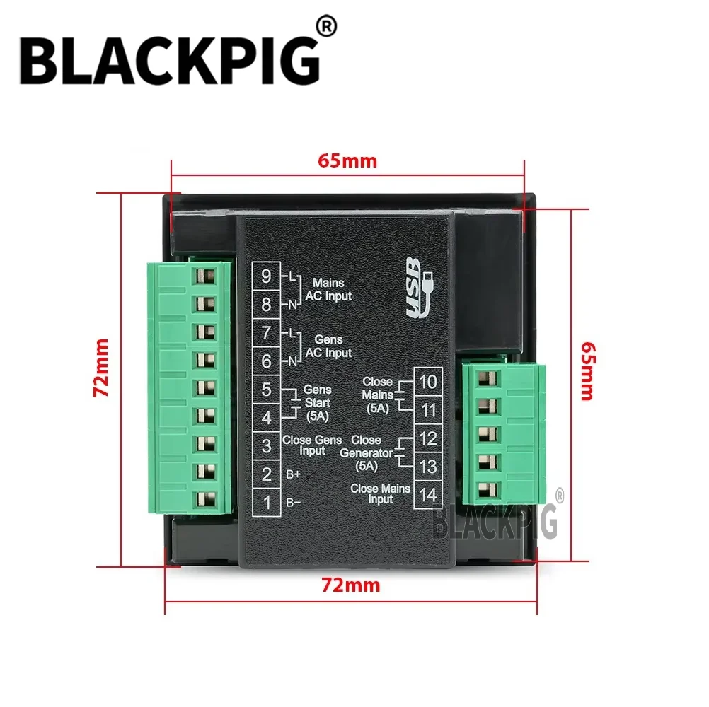 

LIXISE ATS106 Дизельный генератор Контроллер ATS Автоматический переключатель передачи Модуль управления Автоматическая ручная переключение Светодиодный дисплей USB