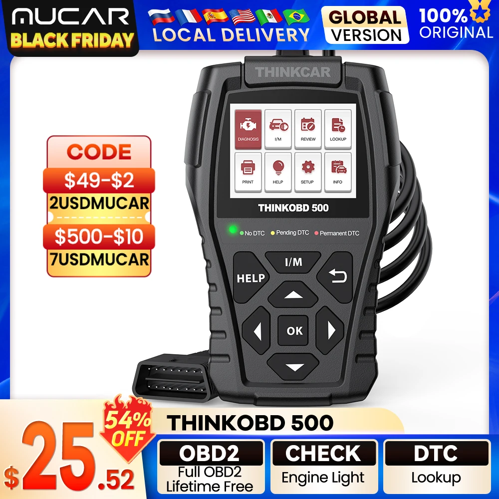 THINKCAR THINKOBD 500 Car Full Obd2 Code Reader Scanner Automotive Professional Auto Obd Diagnostic Tools