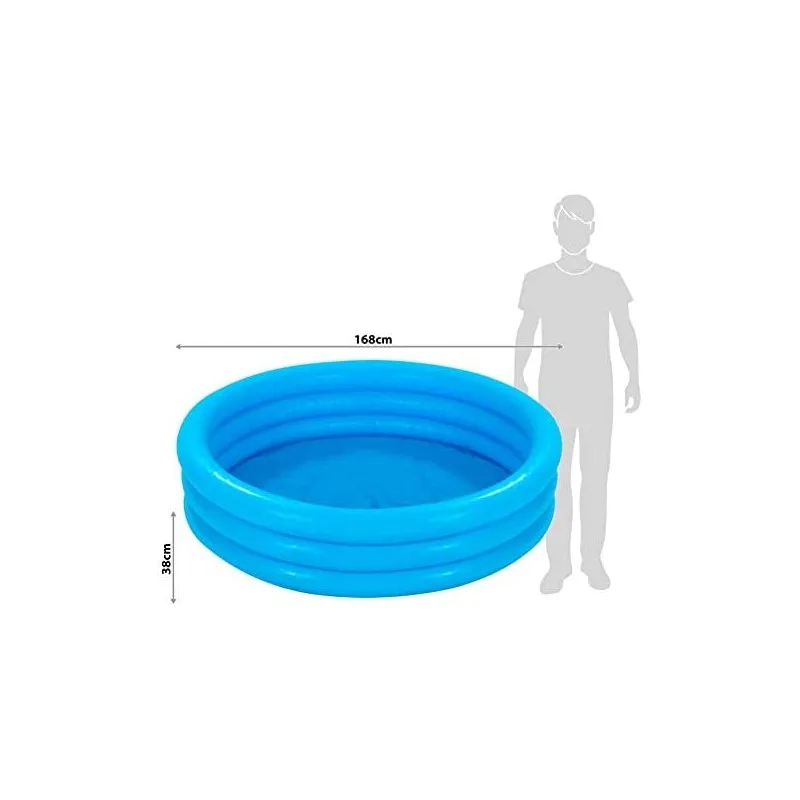Intex Piscina Hinchable 3 Aros Azul - Piscinas para niños y niñas ideales para verano - 168 cm x36 cm