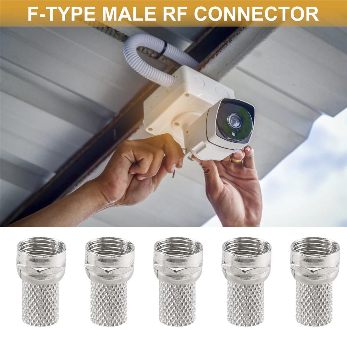 A17Z 15 Pcs RG6 F-Type Twist-On Coax Coaxial Cable RF Connector Male for CCTV Camera