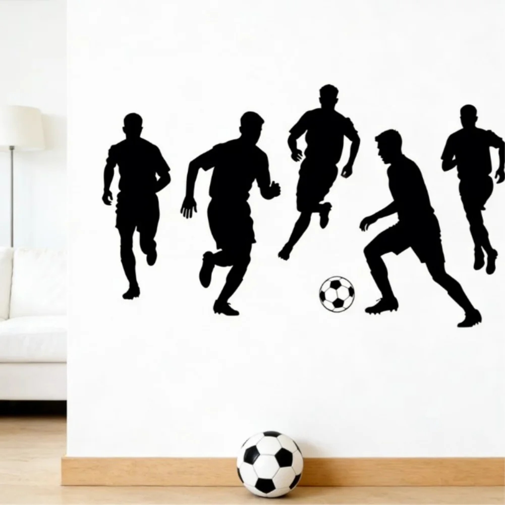 Black Soccer Wall Decal PVC Football Wall Decal Home Office Storage Vinyl Wall Sticker Vibrant Football Design