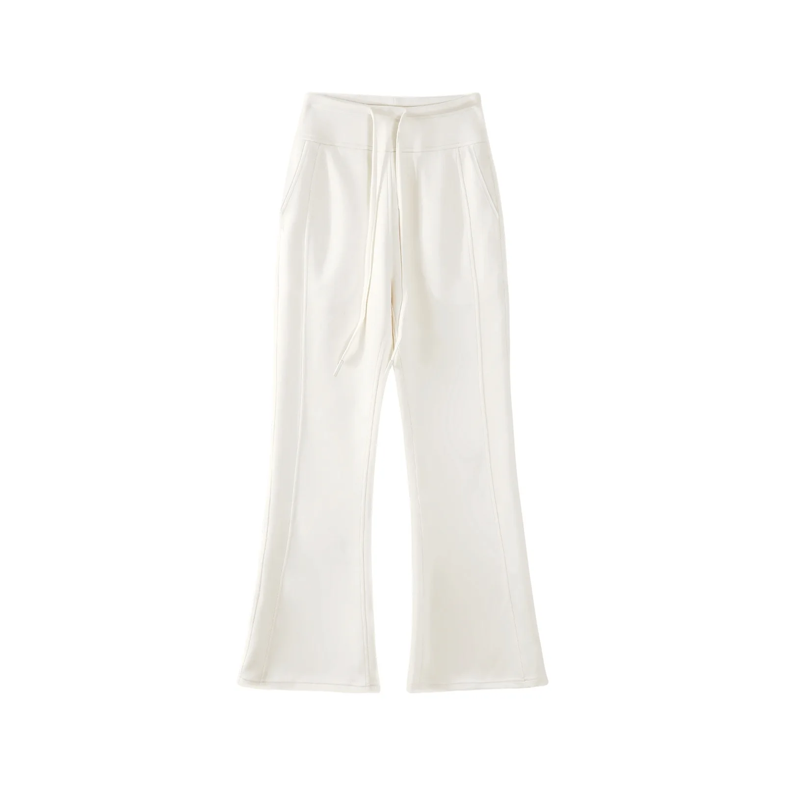 Pantaloni a gamba larga Pantaloni larghi da donna in pile invernale a costine Peluche Fodera delicata Calore Pantaloni rilassati da salotto ispessiti Highstreet Elegante