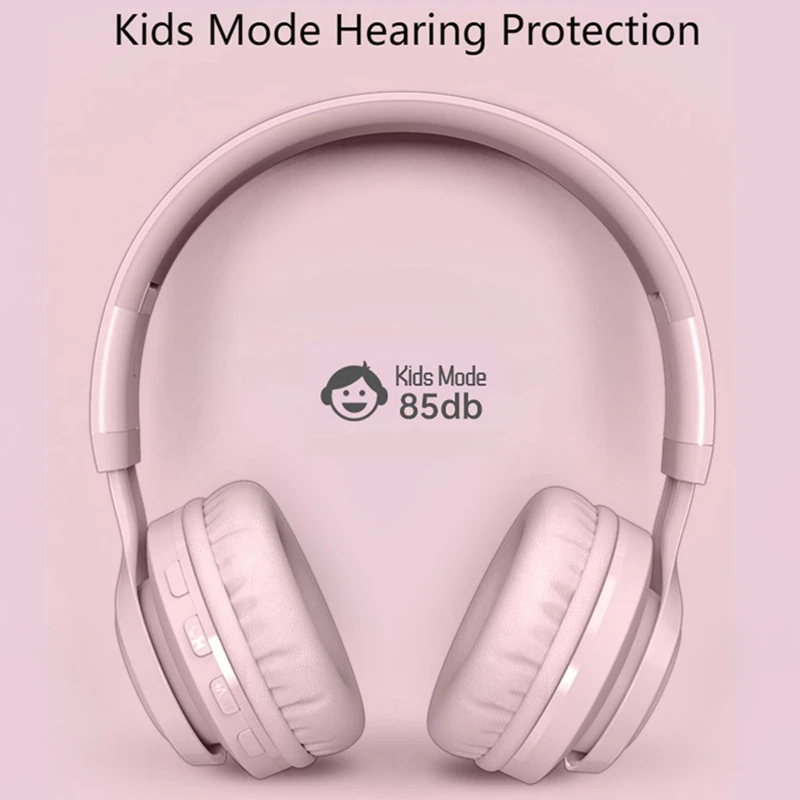 Over-Ear Bluetooth 5.0 Headphones RGB Bright Halo 85Db Volume Kids Mode Suitable For Children,Girls