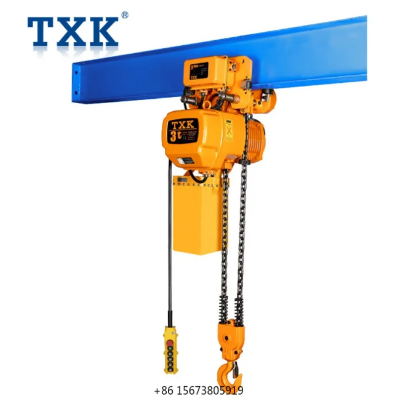 

LIFTKING 3Ton Electric Chain Hoist 6M Height With Electric Trolley IP54 Protection, 3 Phase Overhead Crane With G80 Chain