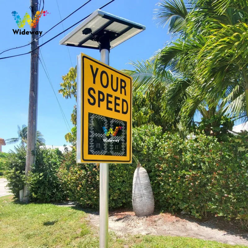 Señal de límite de velocidad de Radar de seguridad vial al aire libre, señal de advertencia LED de tráfico de dos digitales, color rojo y verde