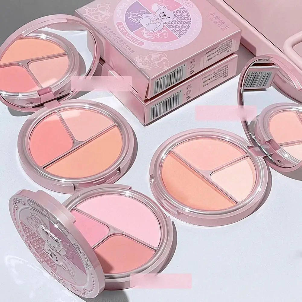 Three-color Blush Matte Pearlescent Contouring and Long-lasting Powder Delicate Three-Color Rouge