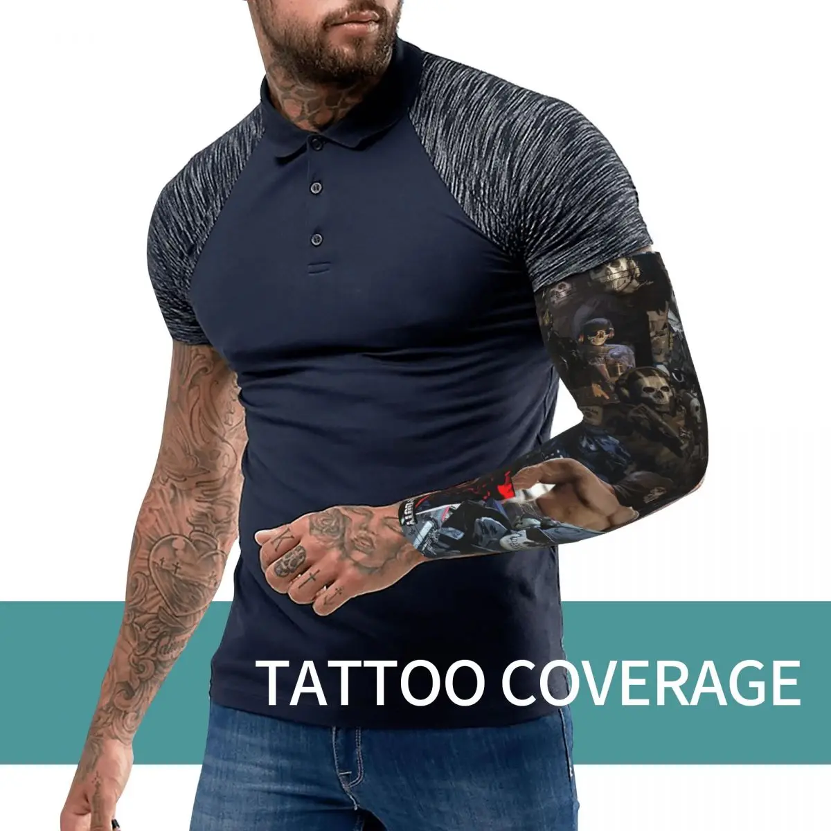 Simon Ghost Riley Arm Sleeves Men Women Sun UV Protection Tattoo Cover Up Sports Cooling Cycling