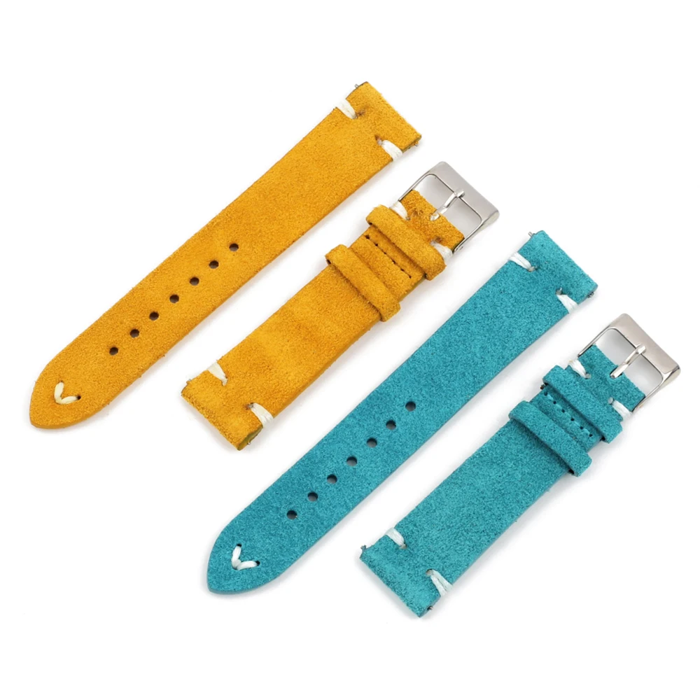 High Quality Suede Leather Vintage Watch Straps 18mm 20mm 22mm 24mm With Quick Release WatchBand Wristband Accessories