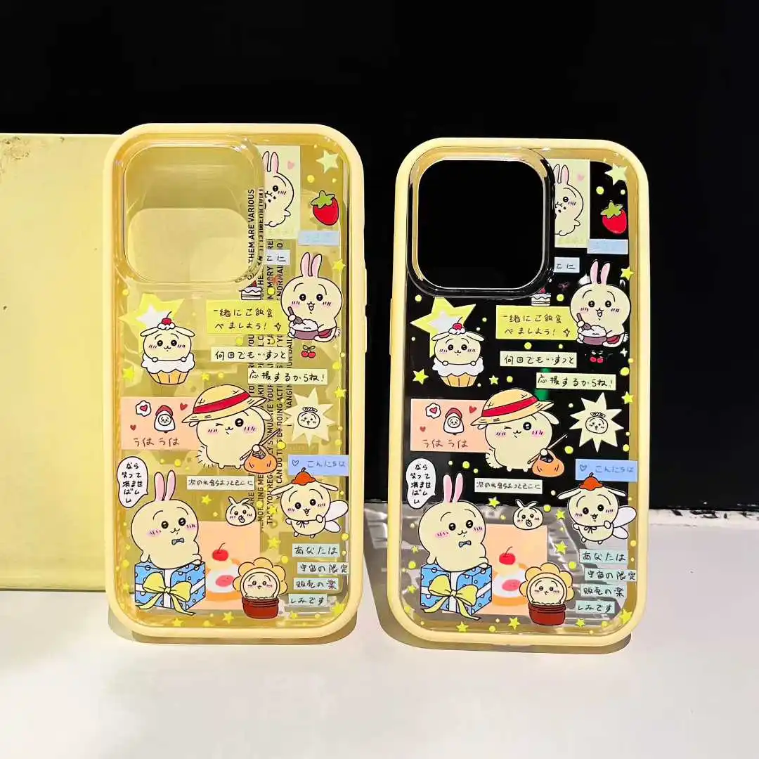 

luxury Japanese Anime C-Chiikawa usagi Phone Case For iPhone13 14 15 16 Pro Max two-in-one double-layer protect Cover Coque﻿