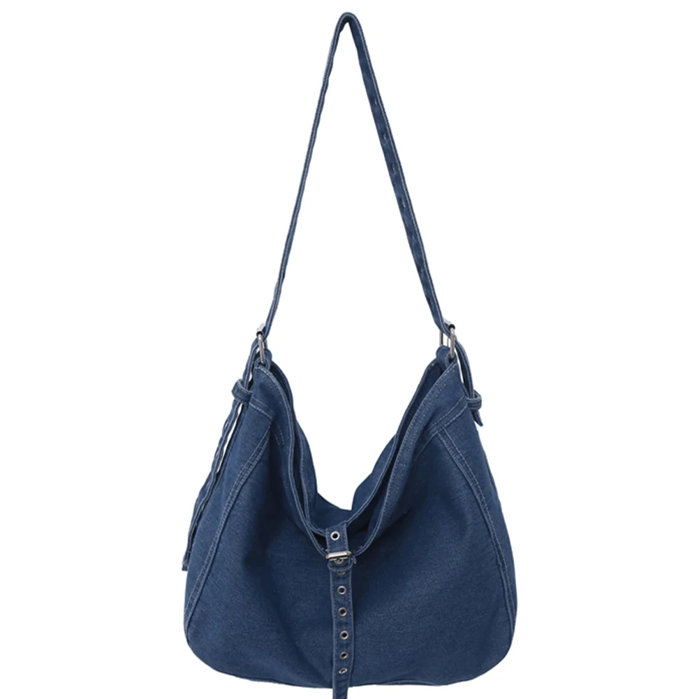 

Denim Trendy Crossbody Bag Retro Hobo Bag Large Capacity Fashion Handbag with Adjustable Strap Casual Shoulder Purse