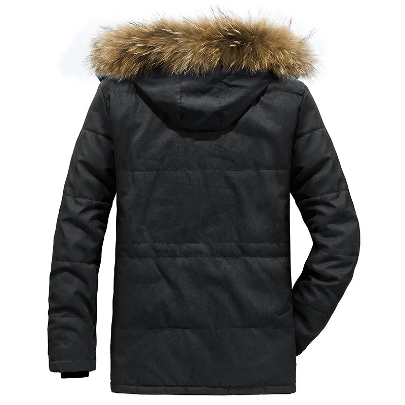 7176 Winter Plush And Thick Medium Length Large Men's Cotton Jacket