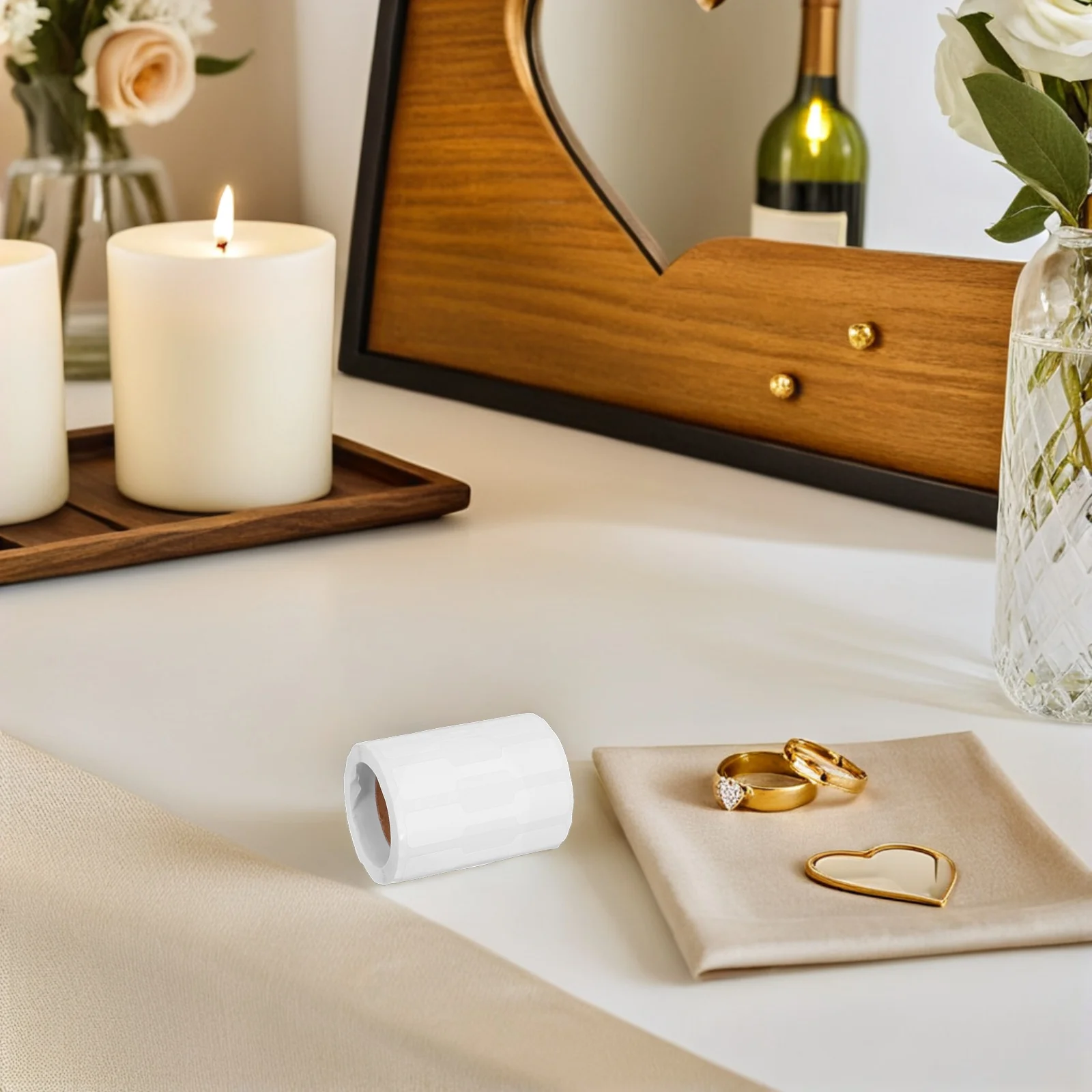 

4 Rolls Blank Kraft Price Tags Stickers Self Adhesive for Jewelry Necklace Ring Retail Display Label Writable Business Pricing