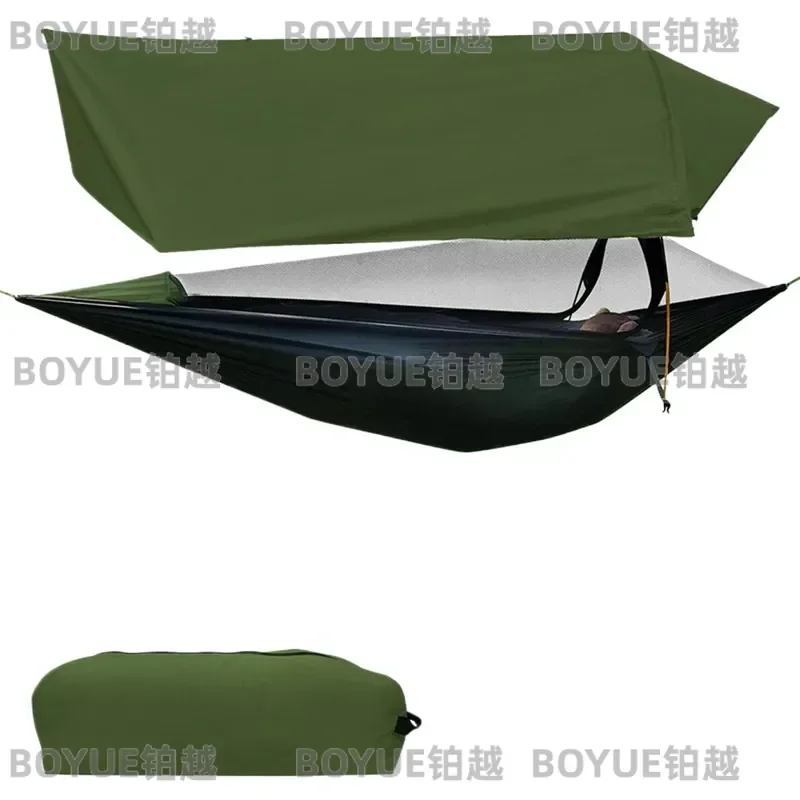 Portable Outdoor Mosquito Net Hammocks Travel Camping Sleeping Hanging Hammock Swing With Waterproof Tent Awnings Nature Hike