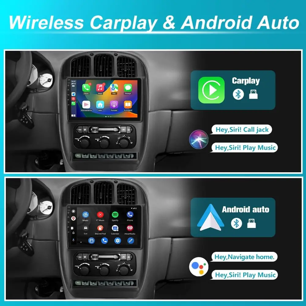 【2+64】 راديو ستيريو للسيارة Android 13 لسيارة Dodge Caravan Chrysler Town&Country 2001-2007 مع CarPlay Android Auto #2