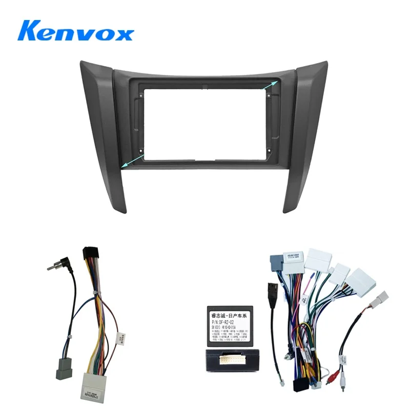 2 din 9 Polegada instalação de rádio do carro dvd gps mp5 plástico fáscia painel quadro para nissan navara np300 frontier 2017 + kit montagem traço