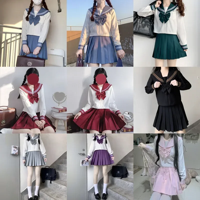 Uniforme escolar japonés S-Xxl JK para niña, disfraz rojo, traje Sexy JK para mujer, chaqueta de marinero, Falda plisada Su MN4