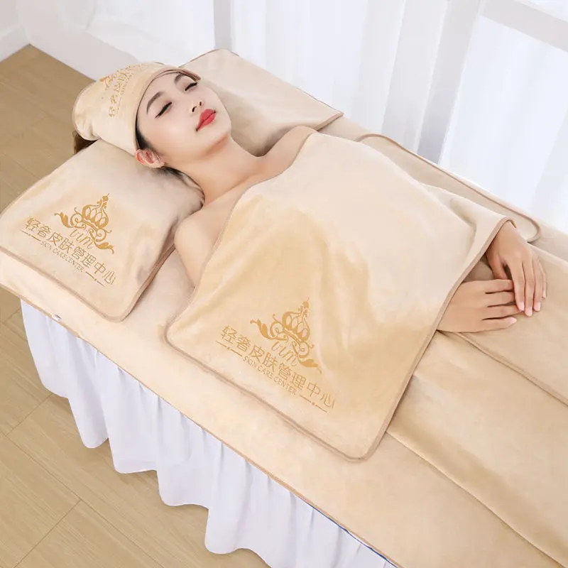 head spa shampoo bed towel Beauty salon headband bedding towel towel bath towel set print logo customized beauty head spa liege