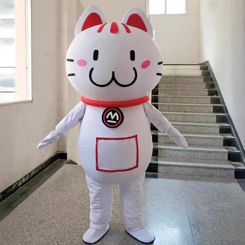 Cute Lucky Cat Mascot Costume Cosplay Doll Clothing Cartoon Cats Disguise Clothes For Adults Halloween Stage Doll Props Outfits