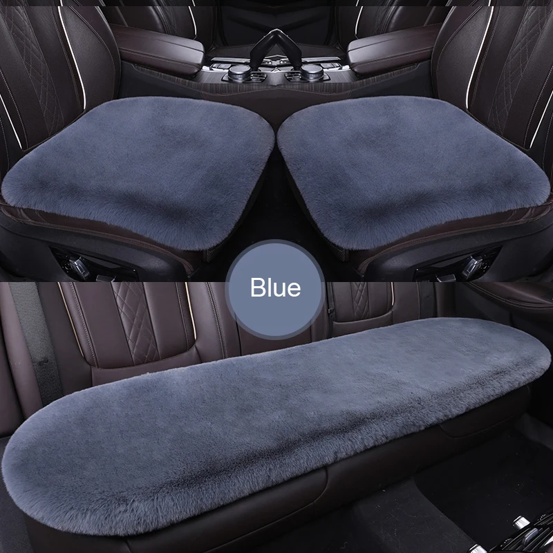 3 Pcs Warm Plush Car Seat Cover Cushion Anti-slip Universal Seat Breathable Pad for All Vehicles Front and Rear Seat