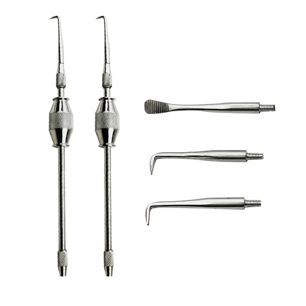 Dentistry Dental Crown Remover Take Manual Control Crown Remover with 3 Tips Press Button Dentistry Instrument Tools