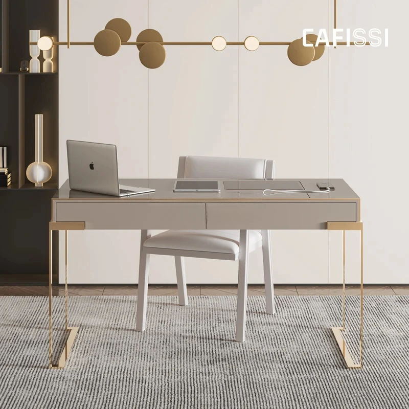 

Italian light luxury writing desk Modern light luxury office computer desk
