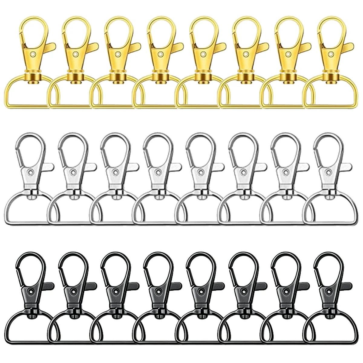 10/20/40 PCS Swivel Hook Key Chain Clip Hooks D-Ring Clips Lanyard Hardware For Keychain Making Bag Accessories DIY Crafts Gift